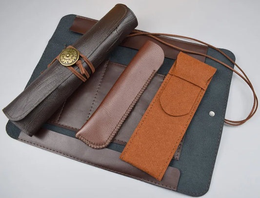 Portable pocket knives roll-up bag / Wrap organizer pouch (variant)