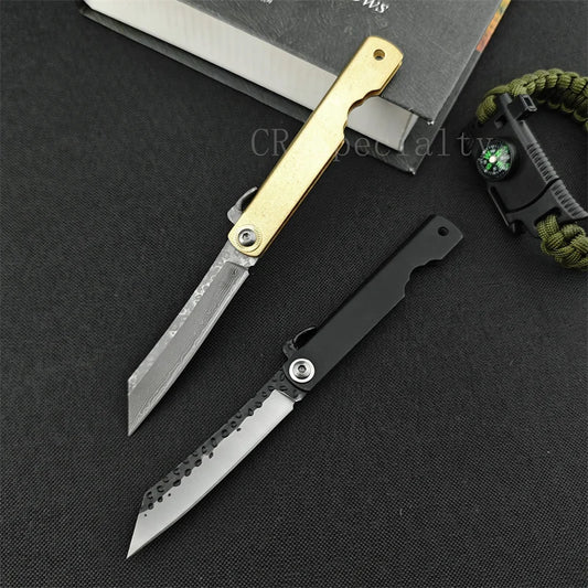 Japanese Higonokami Mini Pocket Folding Knife 5Cr13Mov Tanto Blade Aluminum Alloy Handle Outdoor Tactical Camping Hunting Tool