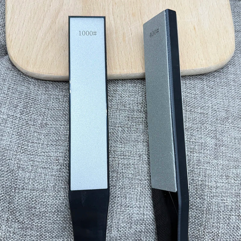 Double sided diamond whetstone with handle